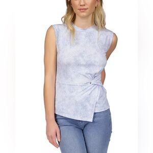 Michael Kors Petite Printed Twist-Front Top